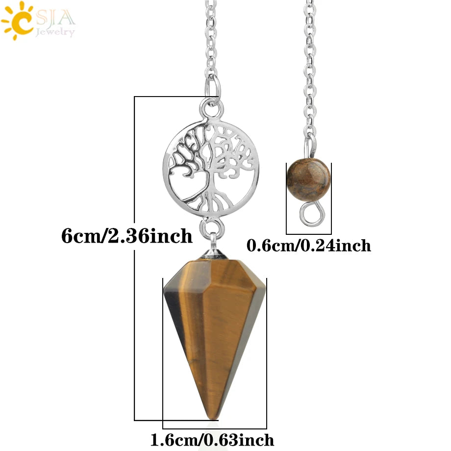 Natural stone pendulum necklace