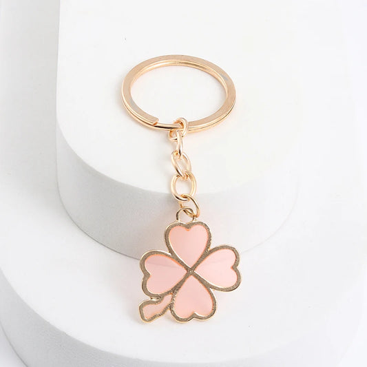 Clover enamel key ring